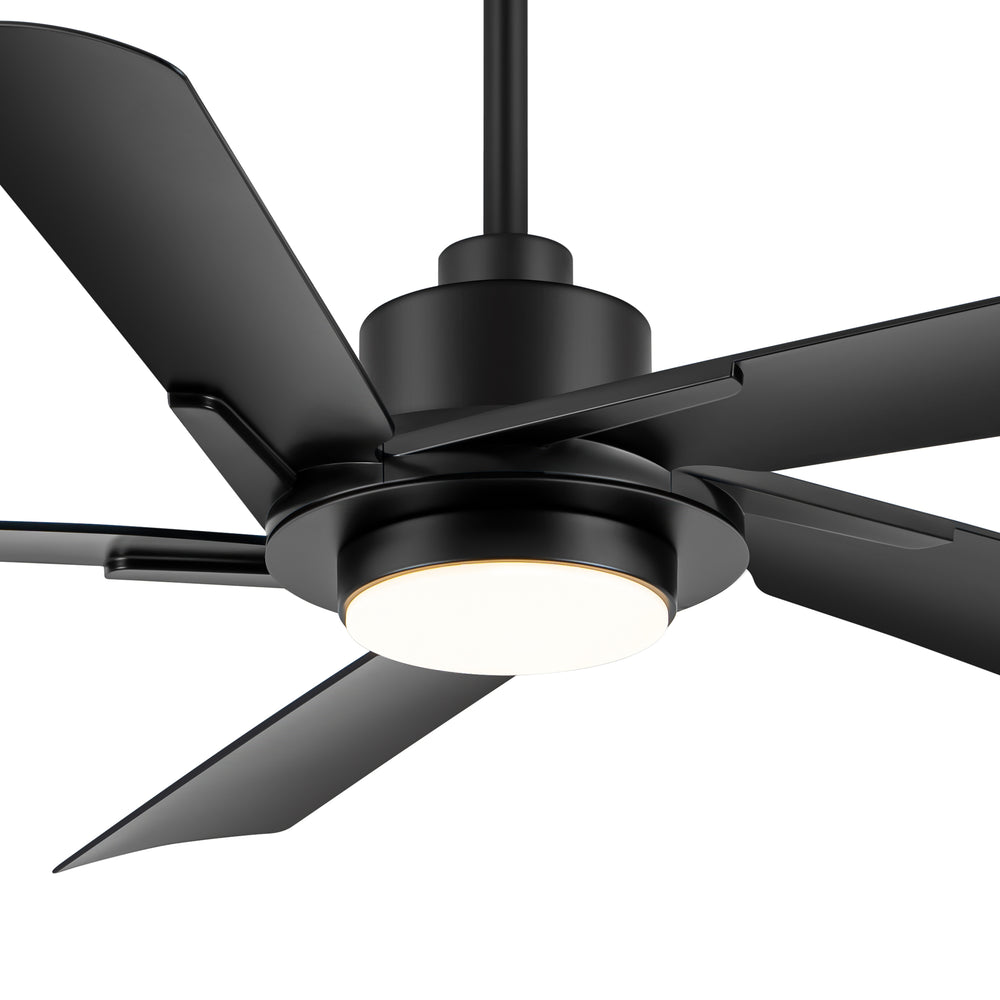 Breezary 60" 5-Blade Silent DC Motor Modern Ceiling Fan with 18W LED Light - Black