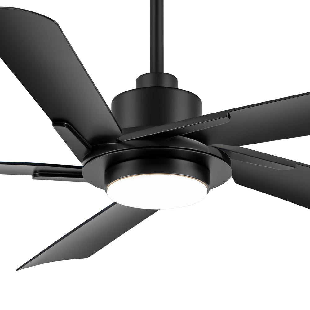 Breezary 60" 5-Blade Silent DC Motor Modern Ceiling Fan with 18W LED Light - Black