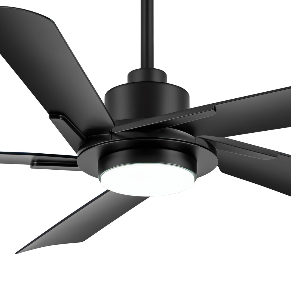 Breezary 60" 5-Blade Silent DC Motor Modern Ceiling Fan with 18W LED Light - Black