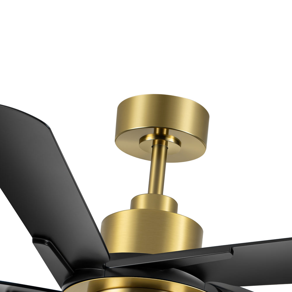 Breezary 60" 5-Blade Silent DC Motor Modern Ceiling Fan with 18W LED Light - Black