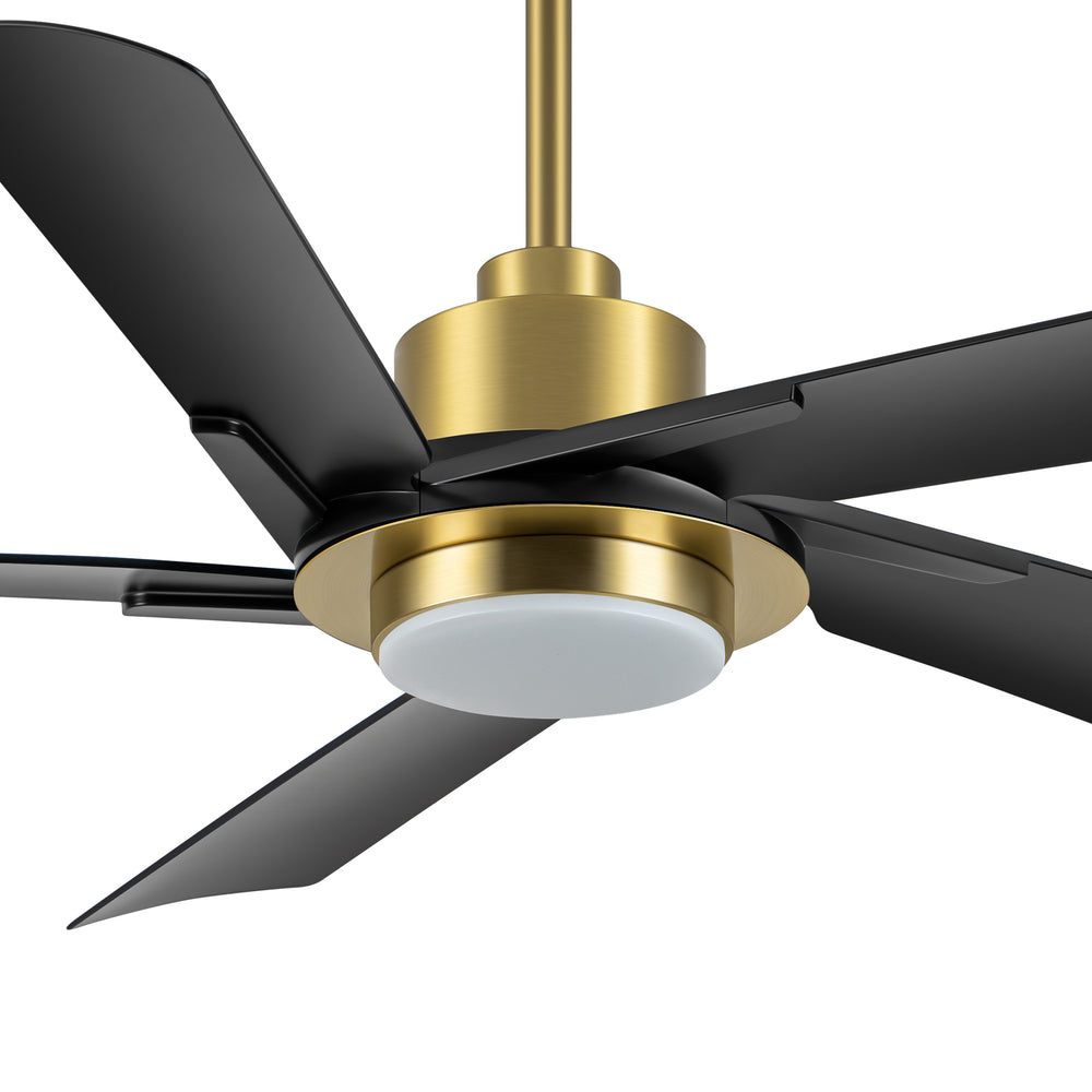 Breezary 60" 5-Blade Silent DC Motor Modern Ceiling Fan with 18W LED Light - Black