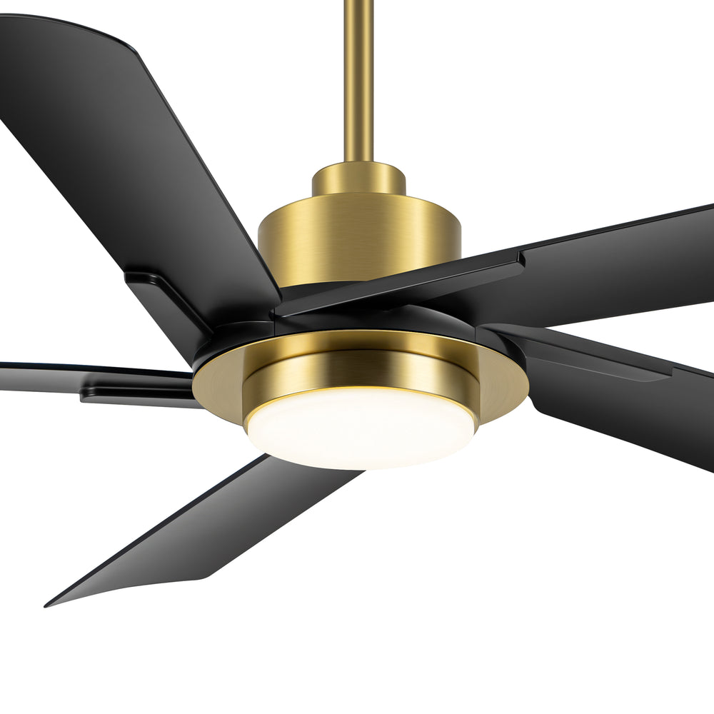 Breezary 60" 5-Blade Silent DC Motor Modern Ceiling Fan with 18W LED Light - Black