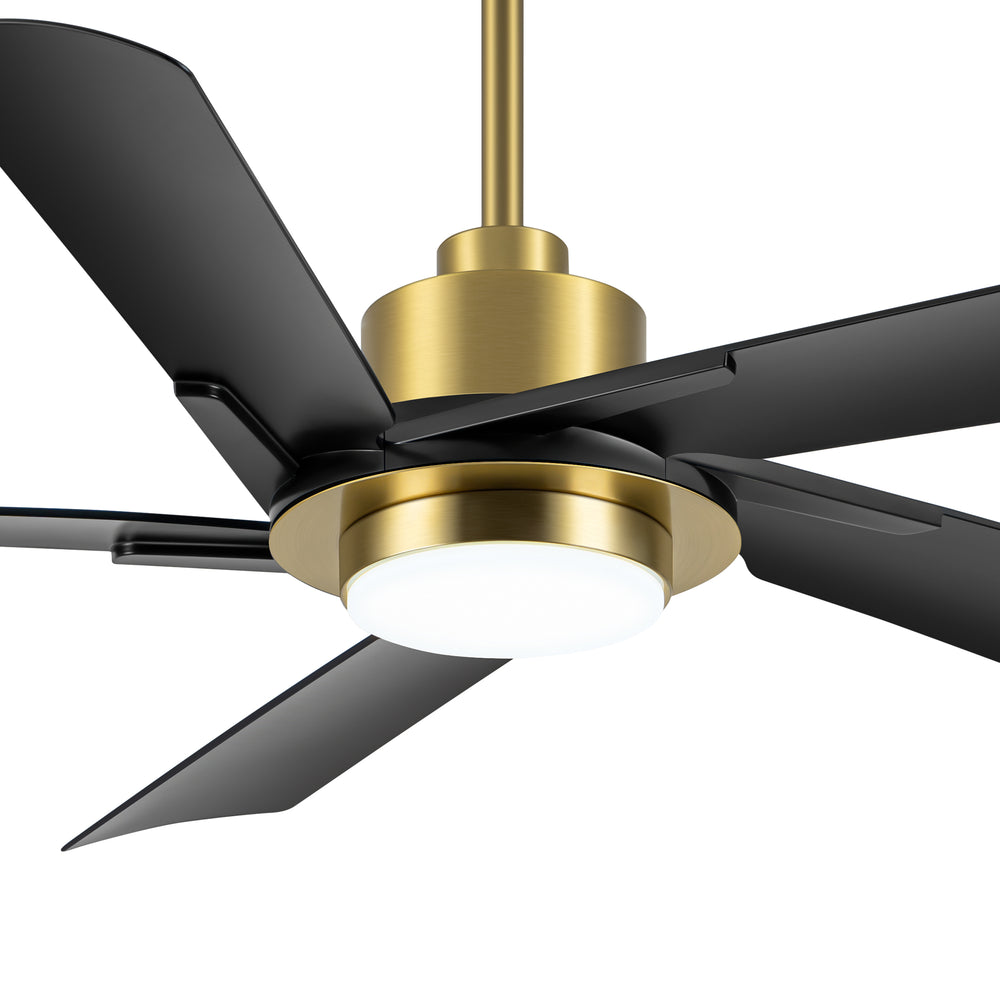 Breezary 60" 5-Blade Silent DC Motor Modern Ceiling Fan with 18W LED Light - Black