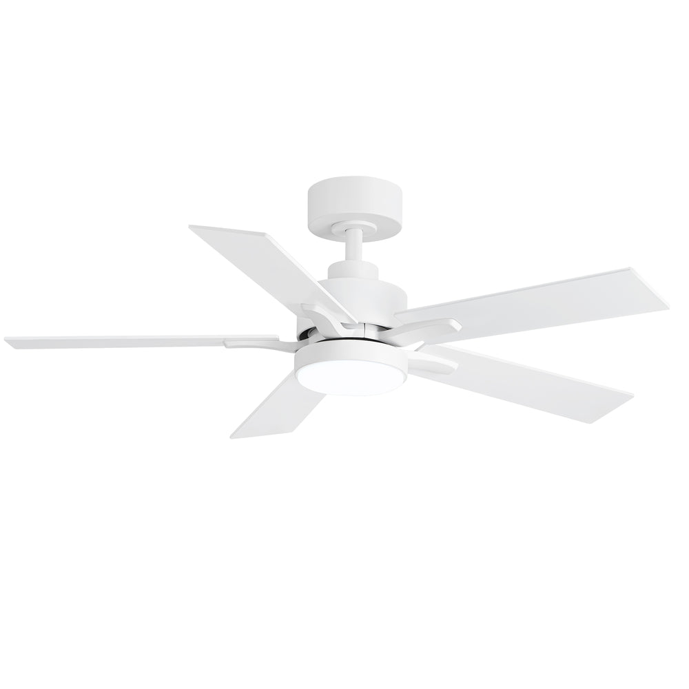 42-inch 5-Blade Ceiling Fan with Lights and Remote, 6 Speeds Reversible DC Motor Noiseless, Modern Ceiling Fan for Patios, Living Room, Farmhouse, Kitchen