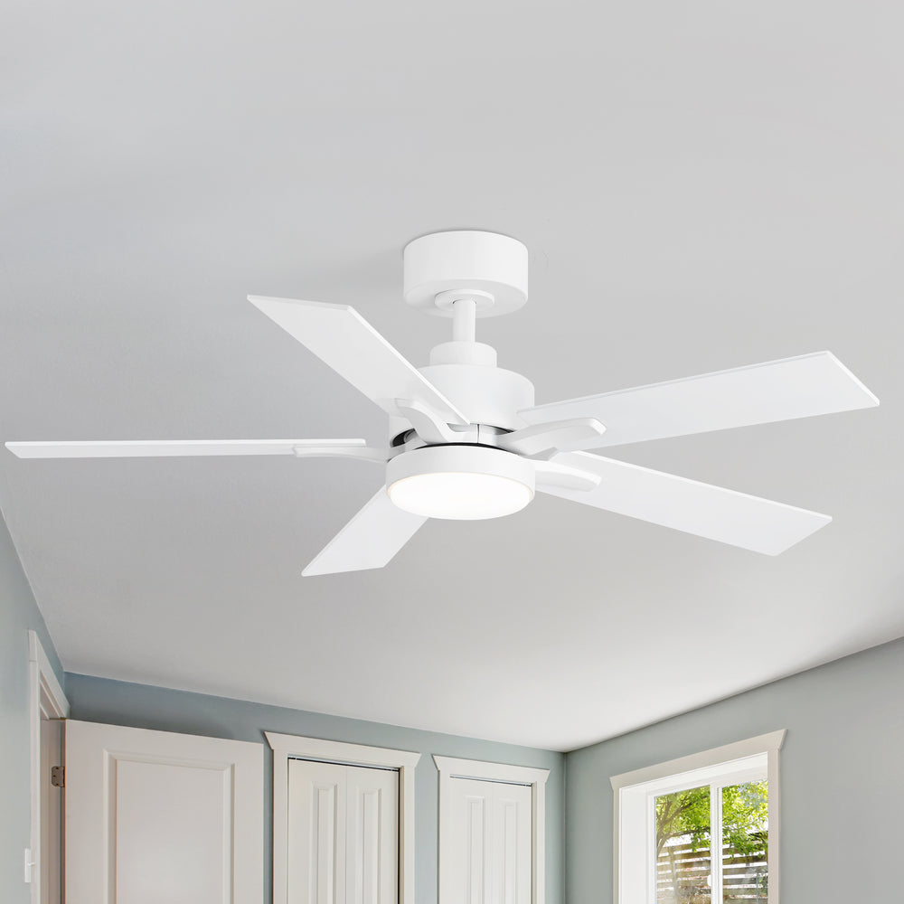 42-inch 5-Blade Ceiling Fan with Lights and Remote, 6 Speeds Reversible DC Motor Noiseless, Modern Ceiling Fan for Patios, Living Room, Farmhouse, Kitchen