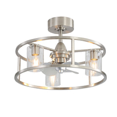 Jodie 24" Modern Chandelier Caged Ceiling Fan with Light Kit and Remote