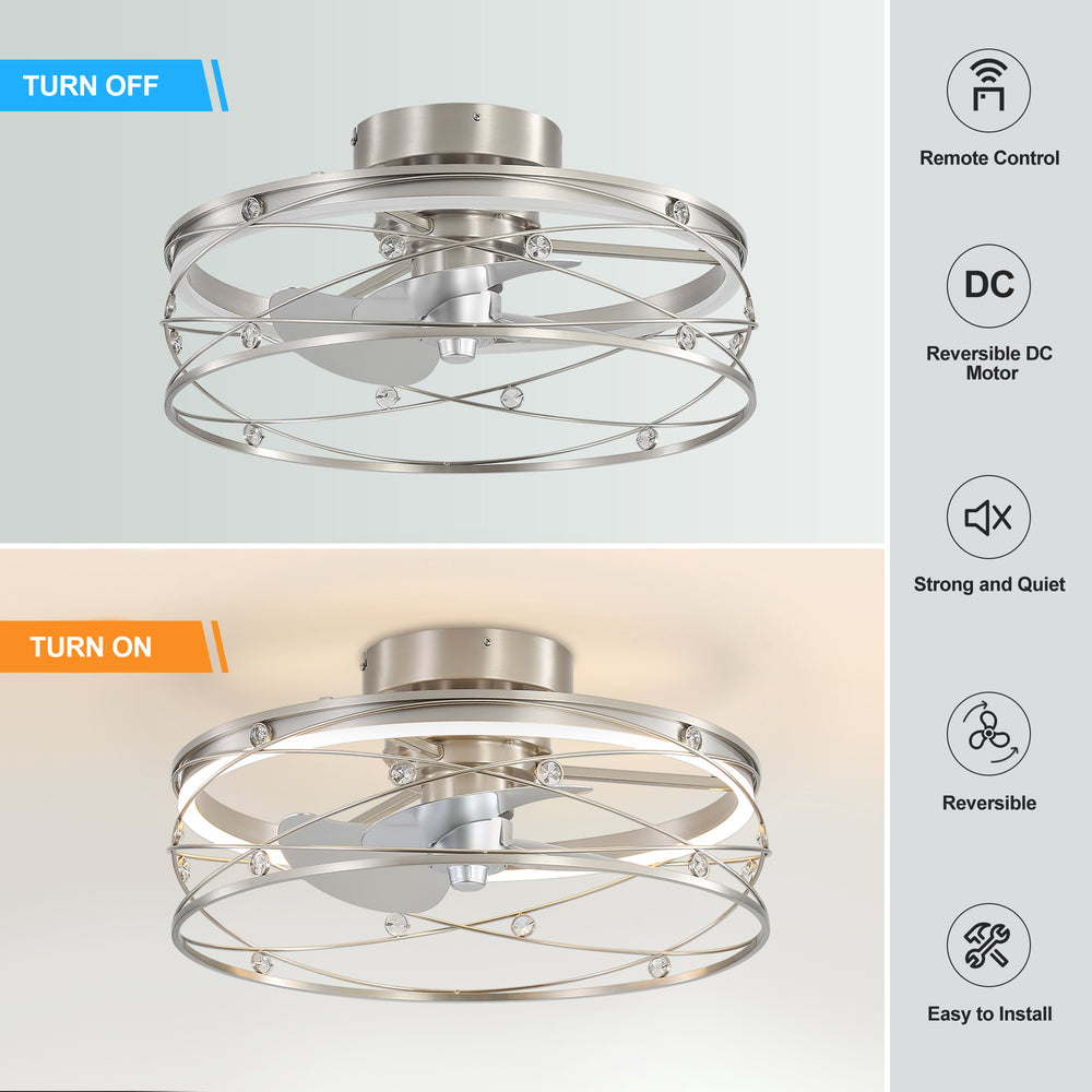 Rene 21-In LED Chandelier Ceiling Fan with Light Remote(3-blade)