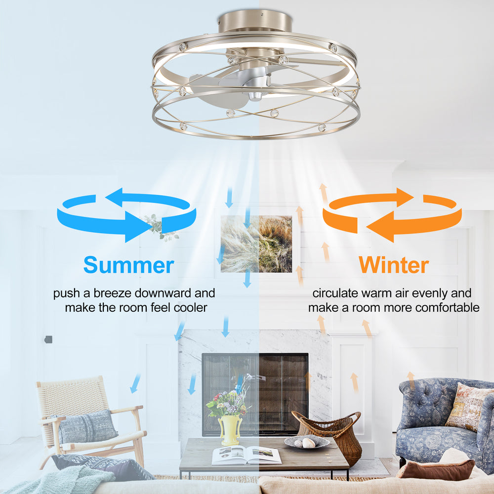 Rene 21-In LED Chandelier Ceiling Fan with Light Remote(3-blade)