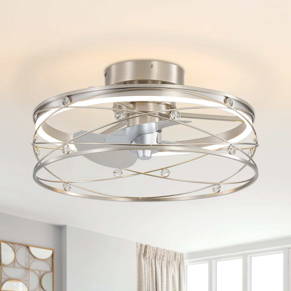 Rene 21-In LED Chandelier Ceiling Fan with Light Remote(3-blade)