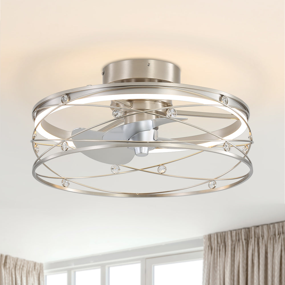 Rene 21-In LED Chandelier Ceiling Fan with Light Remote(3-blade)