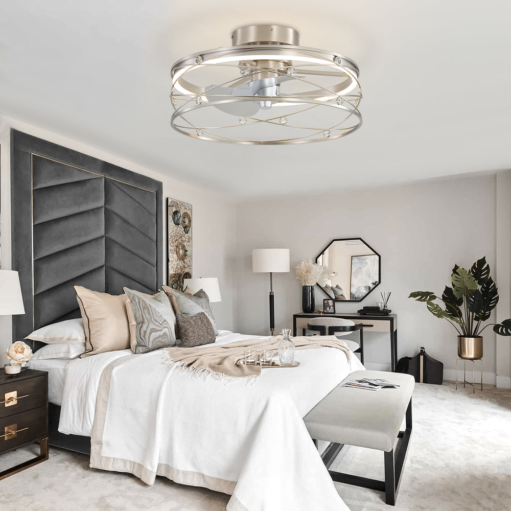 Rene 21-In LED Chandelier Ceiling Fan with Light Remote(3-blade)