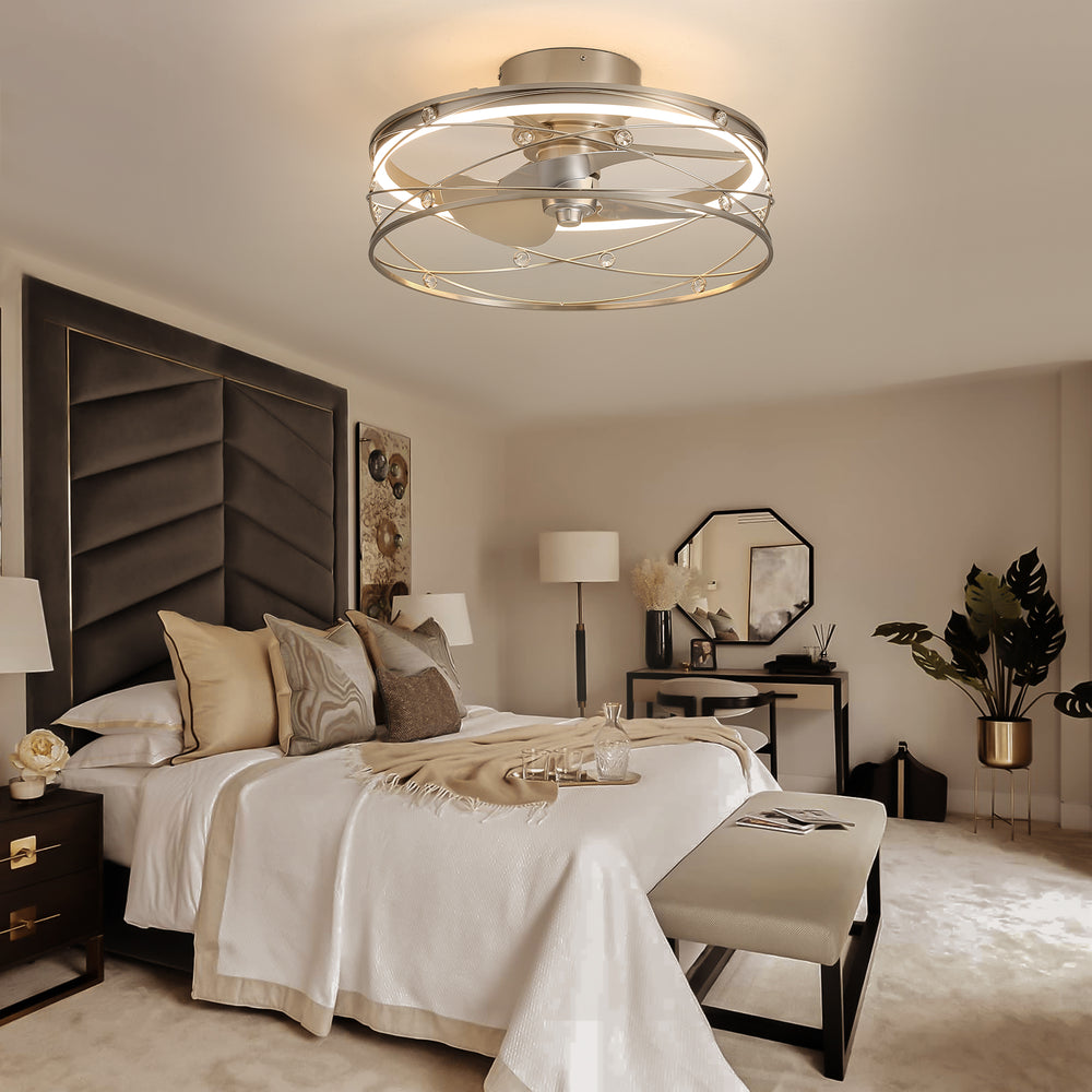 Rene 21-In LED Chandelier Ceiling Fan with Light Remote(3-blade)