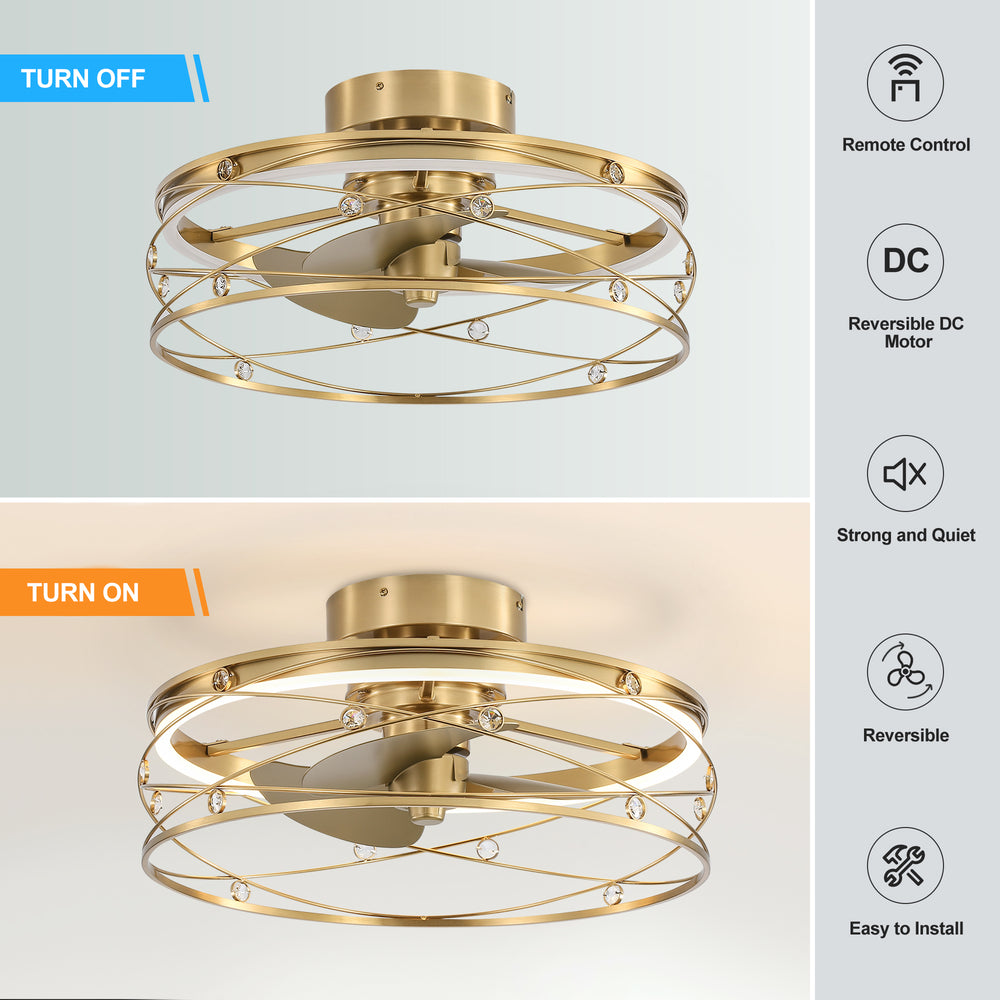 Rene 21-In LED Chandelier Ceiling Fan with Light Remote(3-blade)