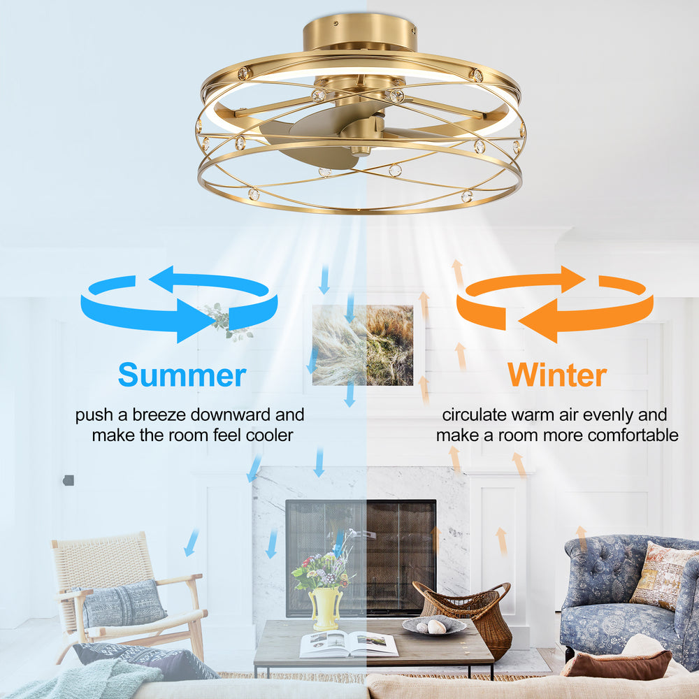 Rene 21-In LED Chandelier Ceiling Fan with Light Remote(3-blade)