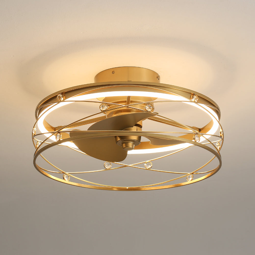 Rene 21-In LED Chandelier Ceiling Fan with Light Remote(3-blade)