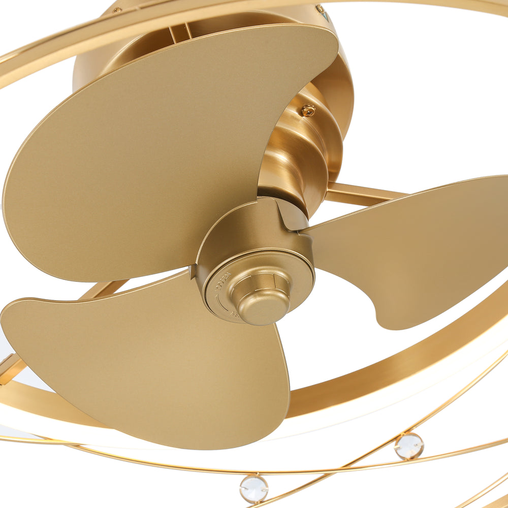 Rene 21-In LED Chandelier Ceiling Fan with Light Remote(3-blade)