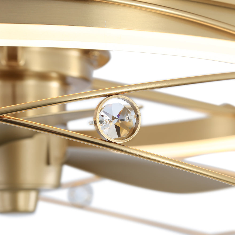 Rene 21-In LED Chandelier Ceiling Fan with Light Remote(3-blade)