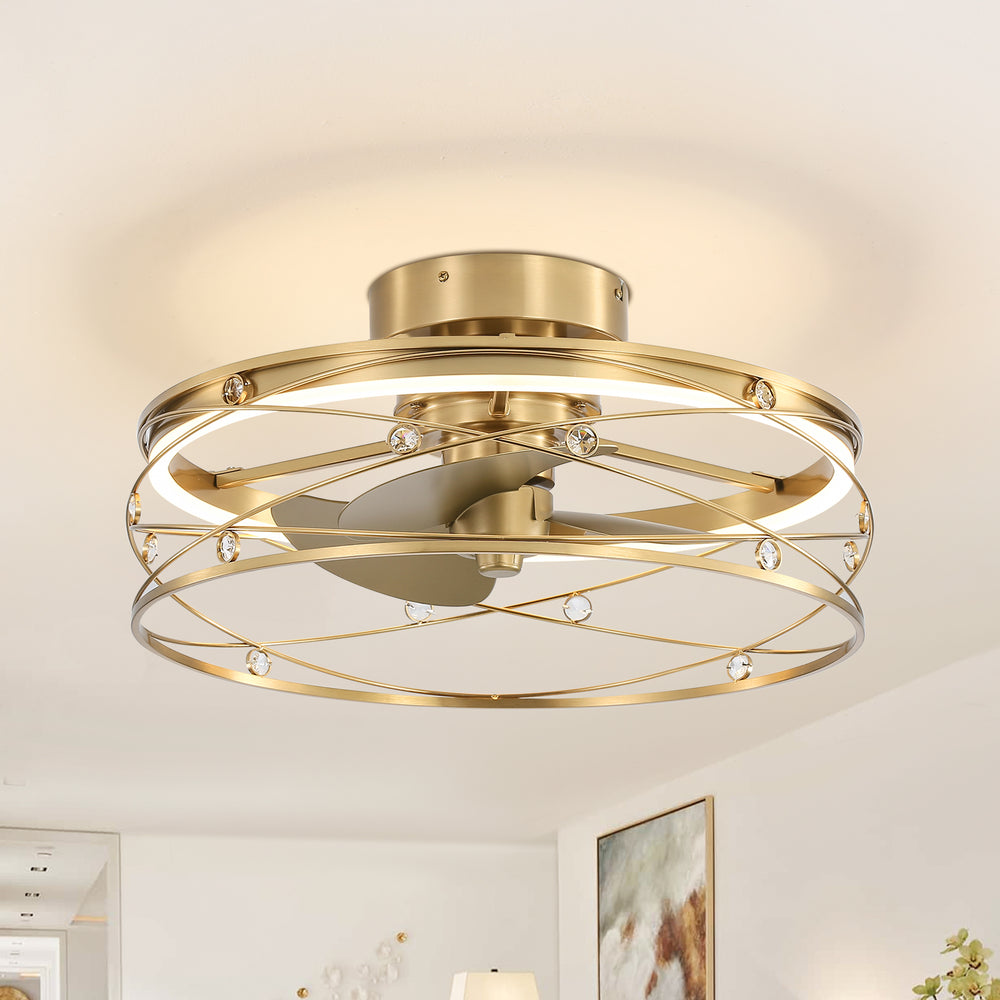 Rene 21-In LED Chandelier Ceiling Fan with Light Remote(3-blade)