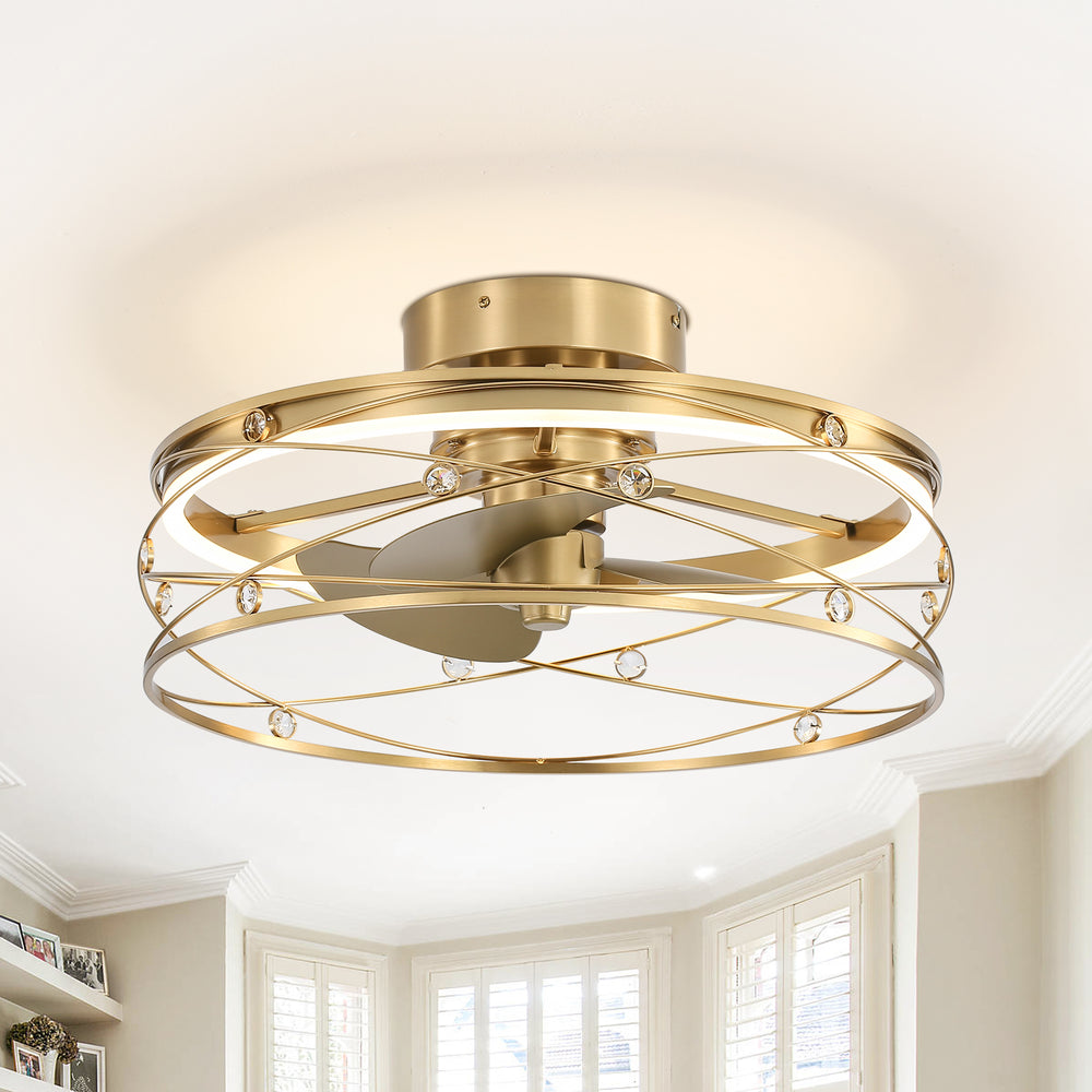 Rene 21-In LED Chandelier Ceiling Fan with Light Remote(3-blade)