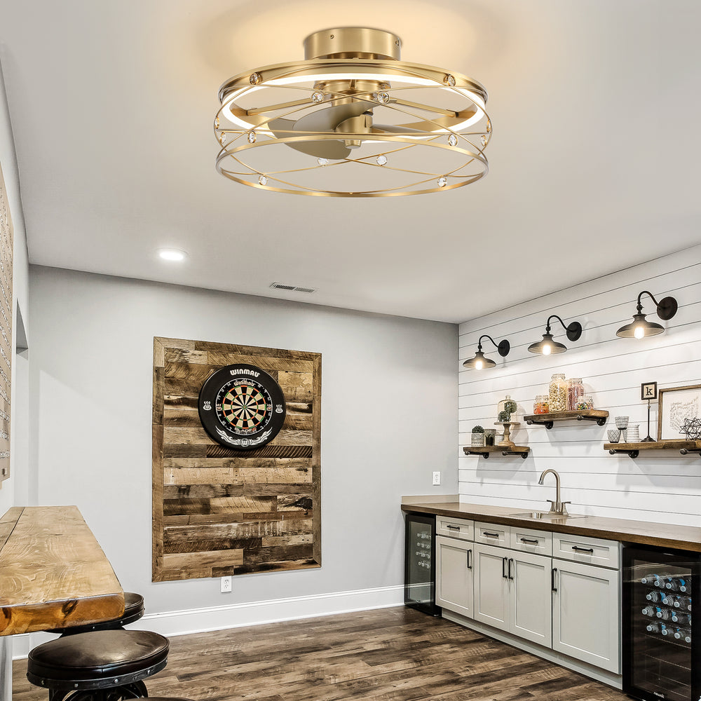 Rene 21-In LED Chandelier Ceiling Fan with Light Remote(3-blade)