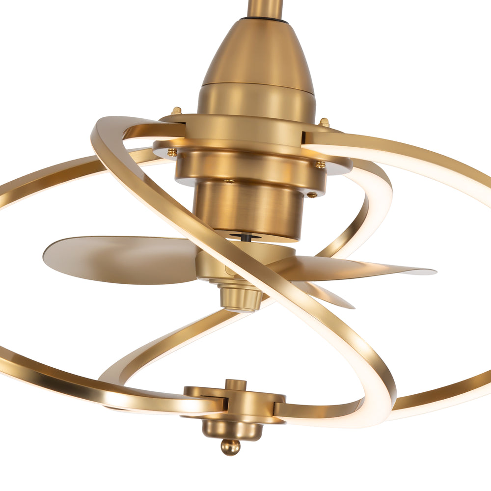20-inch Modern 3-Blade Dimmable LED Ceiling Fan with Light Kit and Remote,6" downrod Included