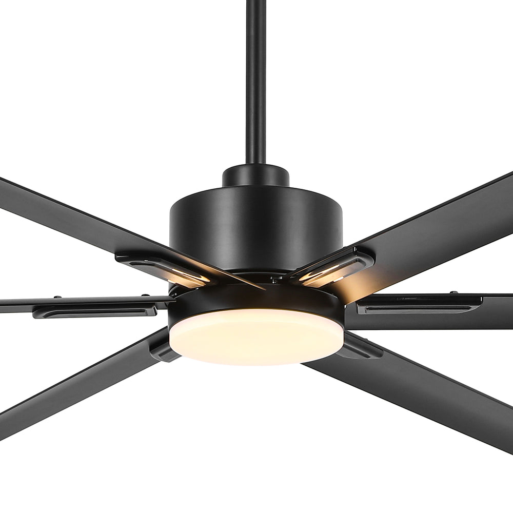 72-Inch Ceiling Fans with LED Light Remote Control, 6 Reversible Blade, Industrial Ceiling Fan with Reversible DC Motor, Down Rod Mount, LED Ceiling Light Chandelier for Bedroom