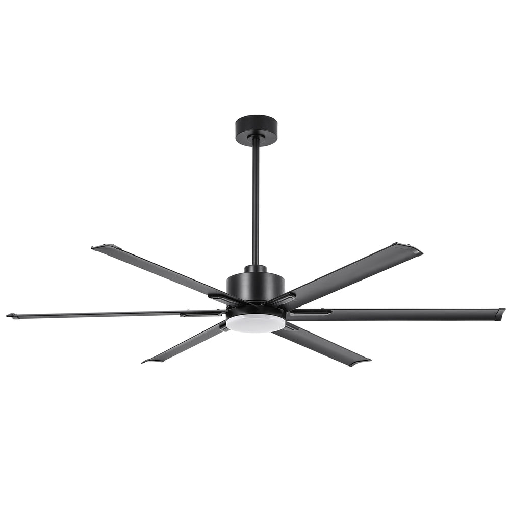 72-Inch Ceiling Fans with LED Light Remote Control, 6 Reversible Blade, Industrial Ceiling Fan with Reversible DC Motor, Down Rod Mount, LED Ceiling Light Chandelier for Bedroom