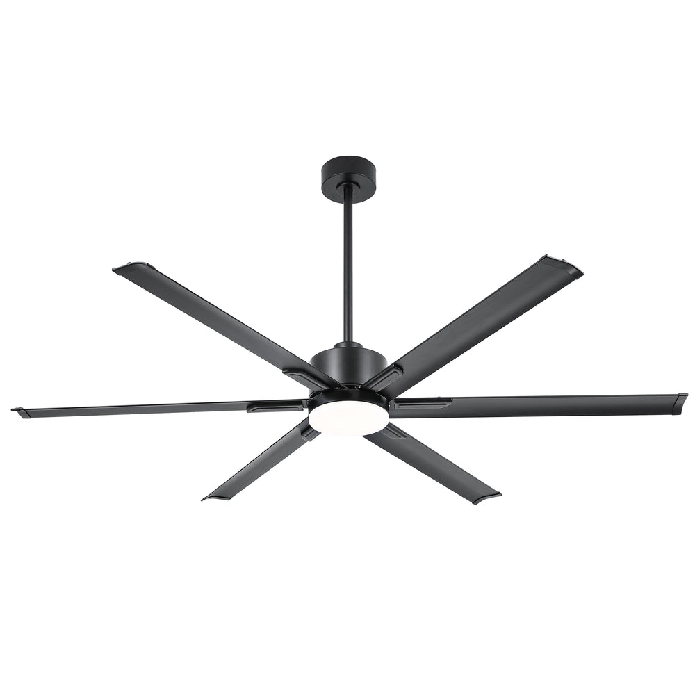 72-Inch Ceiling Fans with LED Light Remote Control, 6 Reversible Blade, Industrial Ceiling Fan with Reversible DC Motor, Down Rod Mount, LED Ceiling Light Chandelier for Bedroom