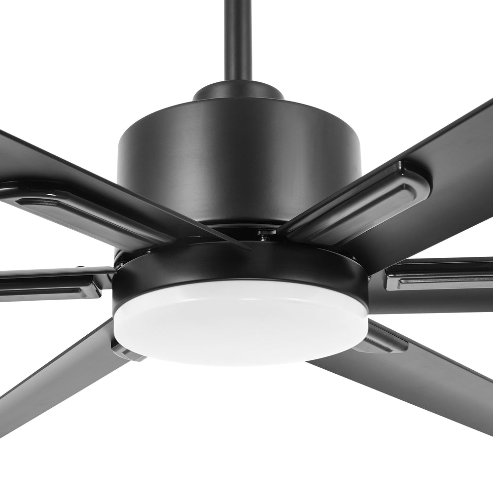 72-Inch Ceiling Fans with LED Light Remote Control, 6 Reversible Blade, Industrial Ceiling Fan with Reversible DC Motor, Down Rod Mount, LED Ceiling Light Chandelier for Bedroom