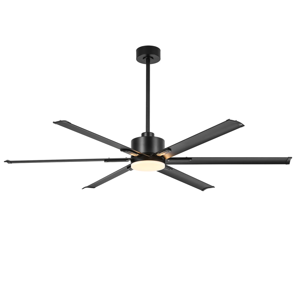 72-Inch Ceiling Fans with LED Light Remote Control, 6 Reversible Blade, Industrial Ceiling Fan with Reversible DC Motor, Down Rod Mount, LED Ceiling Light Chandelier for Bedroom