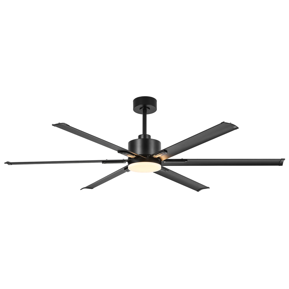 72-Inch Ceiling Fans with LED Light Remote Control, 6 Reversible Blade, Industrial Ceiling Fan with Reversible DC Motor, Down Rod Mount, LED Ceiling Light Chandelier for Bedroom