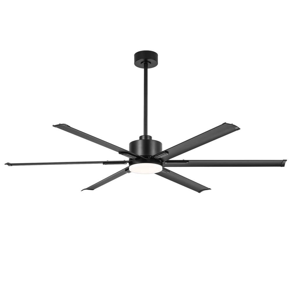 72-Inch Ceiling Fans with LED Light Remote Control, 6 Reversible Blade, Industrial Ceiling Fan with Reversible DC Motor, Down Rod Mount, LED Ceiling Light Chandelier for Bedroom