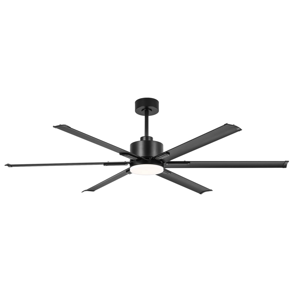 72-Inch Ceiling Fans with LED Light Remote Control, 6 Reversible Blade, Industrial Ceiling Fan with Reversible DC Motor, Down Rod Mount, LED Ceiling Light Chandelier for Bedroom