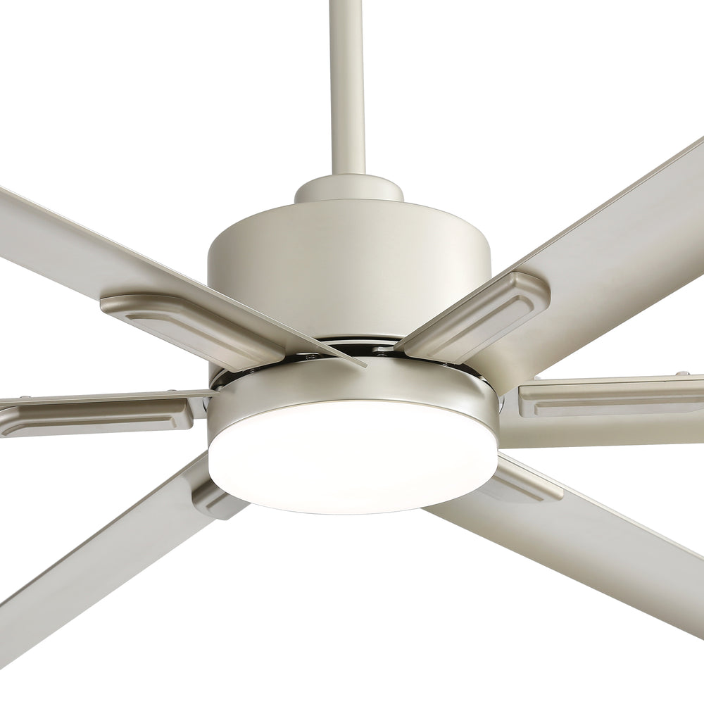 72-Inch Ceiling Fans with LED Light Remote Control, 6 Reversible Blade, Industrial Ceiling Fan with Reversible DC Motor, Down Rod Mount, LED Ceiling Light Chandelier for Bedroom