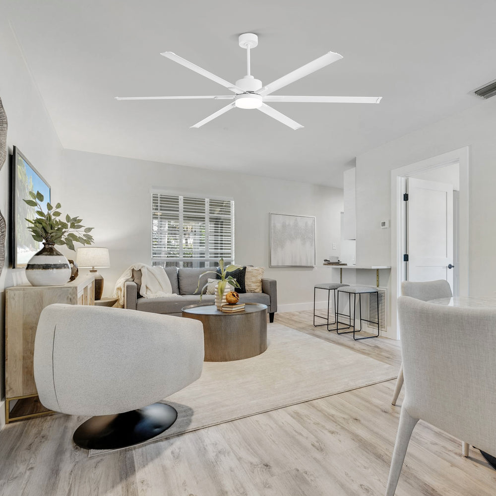 72-Inch Ceiling Fans with LED Light Remote Control, 6 Reversible Blade, Industrial Ceiling Fan with Reversible DC Motor, Down Rod Mount, LED Ceiling Light Chandelier for Bedroom