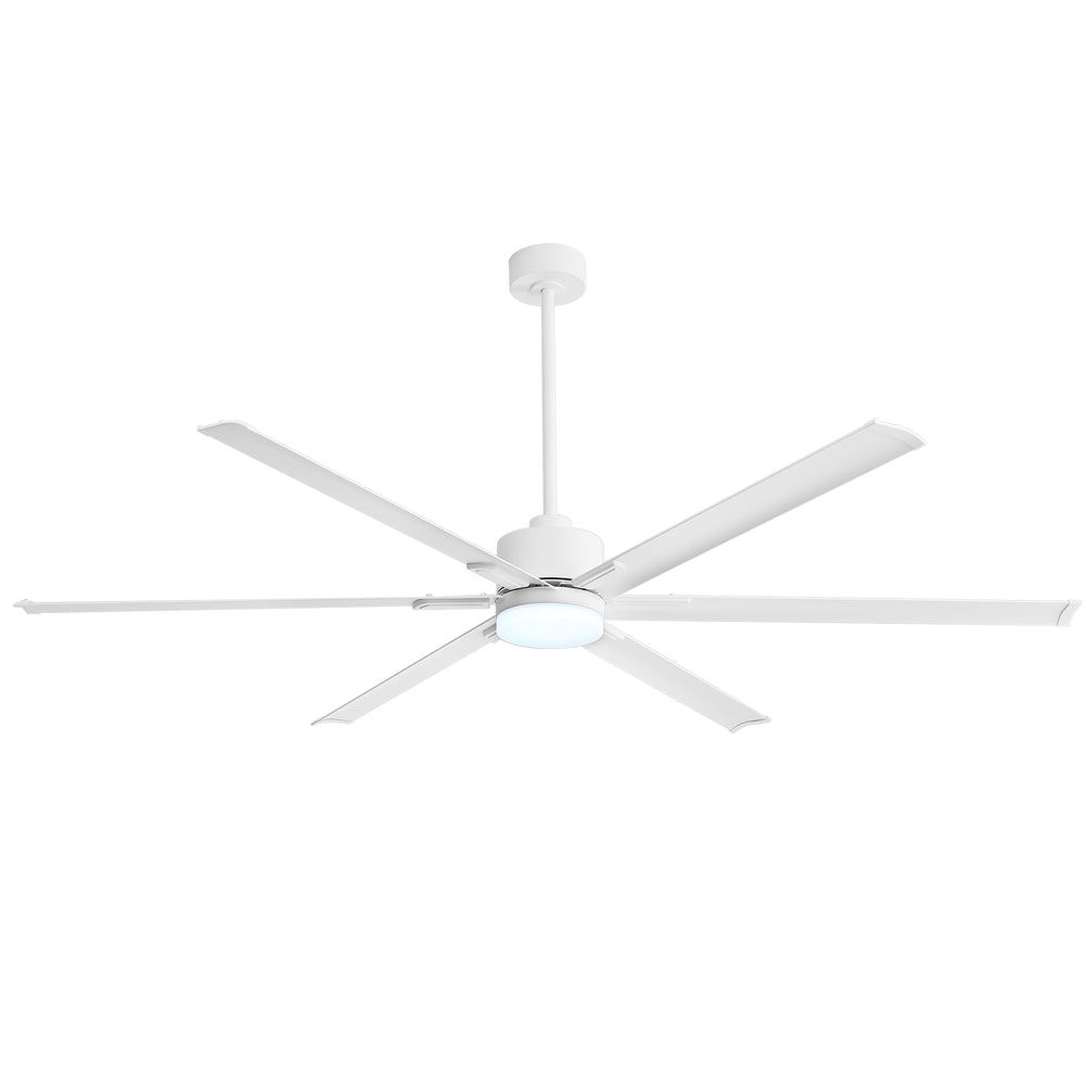 72-Inch Ceiling Fans with LED Light Remote Control, 6 Reversible Blade, Industrial Ceiling Fan with Reversible DC Motor, Down Rod Mount, LED Ceiling Light Chandelier for Bedroom