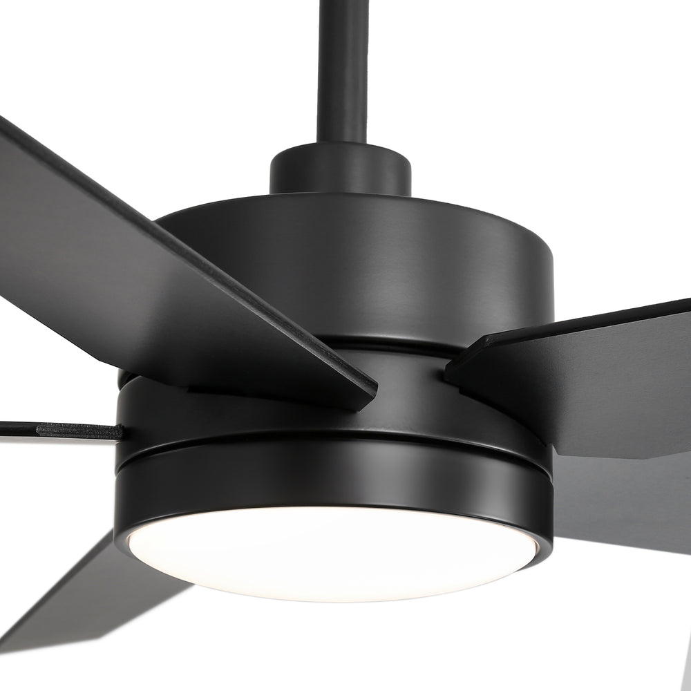65-inch 5-Blade LED Ceiling Fan with Light and Remote，6" downrod and 20" downrod Included