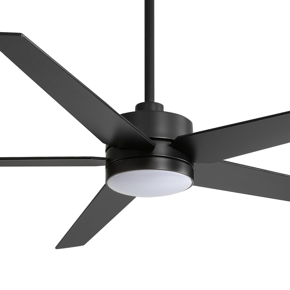 65-inch 5-Blade LED Ceiling Fan with Light and Remote，6" downrod and 20" downrod Included