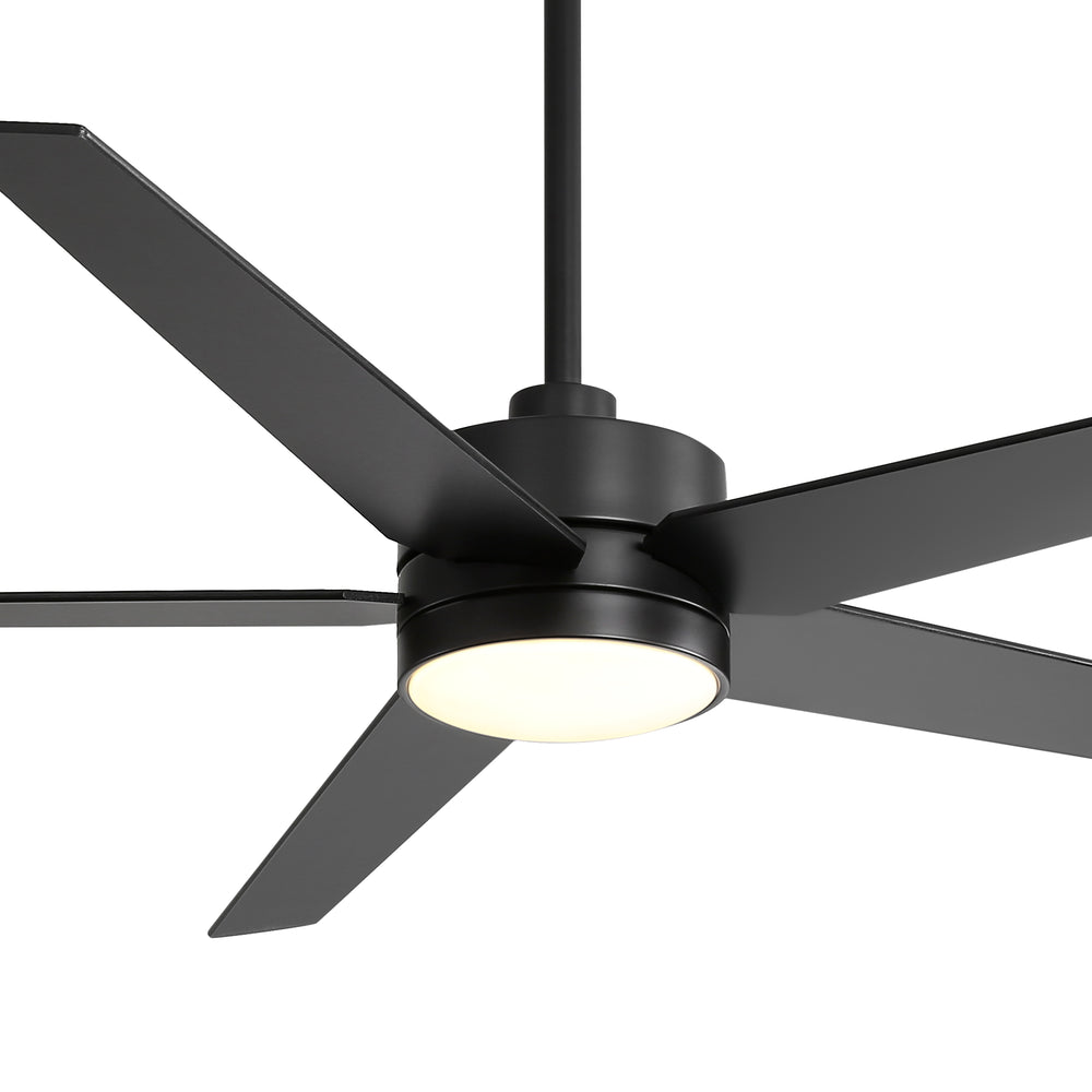 65-inch 5-Blade LED Ceiling Fan with Light and Remote，6" downrod and 20" downrod Included
