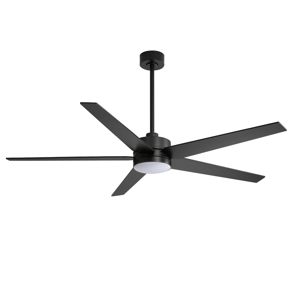 65-inch 5-Blade LED Ceiling Fan with Light and Remote，6" downrod and 20" downrod Included