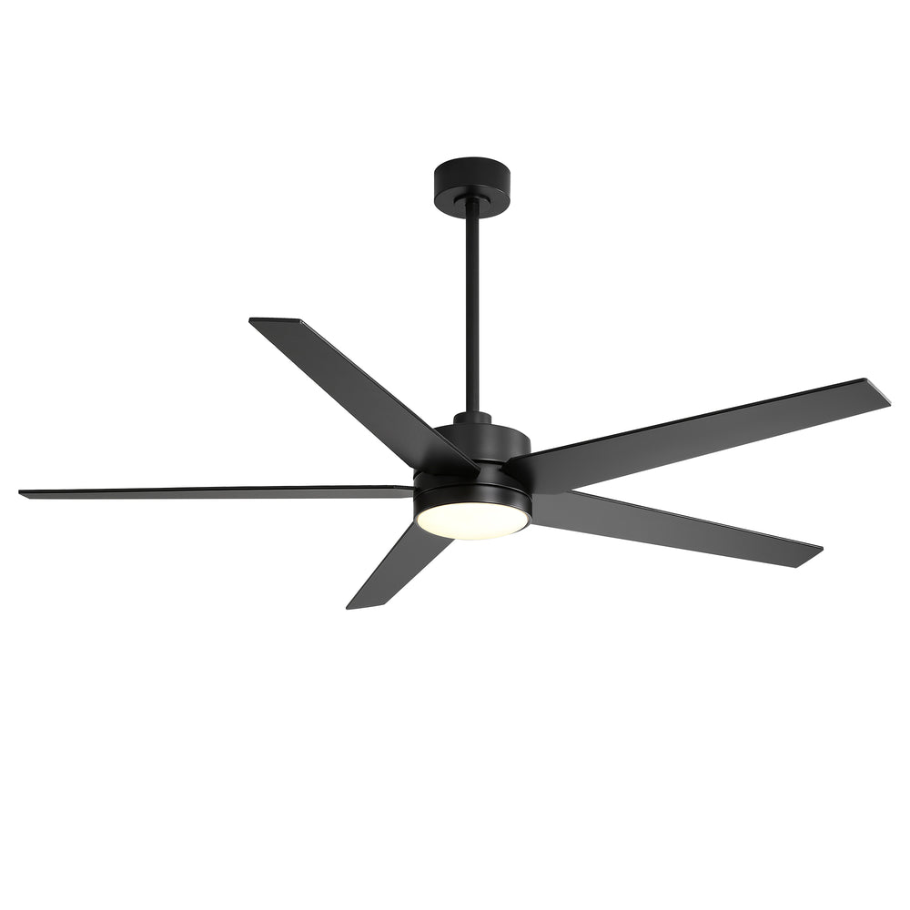 65-inch 5-Blade LED Ceiling Fan with Light and Remote，6" downrod and 20" downrod Included