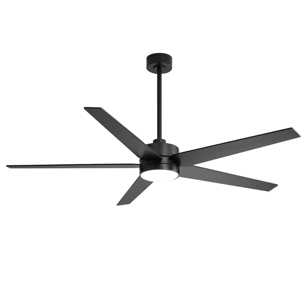 65-inch 5-Blade LED Ceiling Fan with Light and Remote，6" downrod and 20" downrod Included