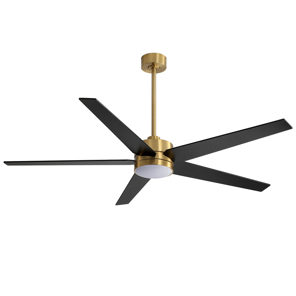 65-inch 5-Blade LED Ceiling Fan with Light and Remote，6" downrod and 20" downrod Included