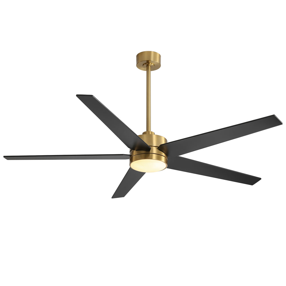 65-inch 5-Blade LED Ceiling Fan with Light and Remote，6" downrod and 20" downrod Included