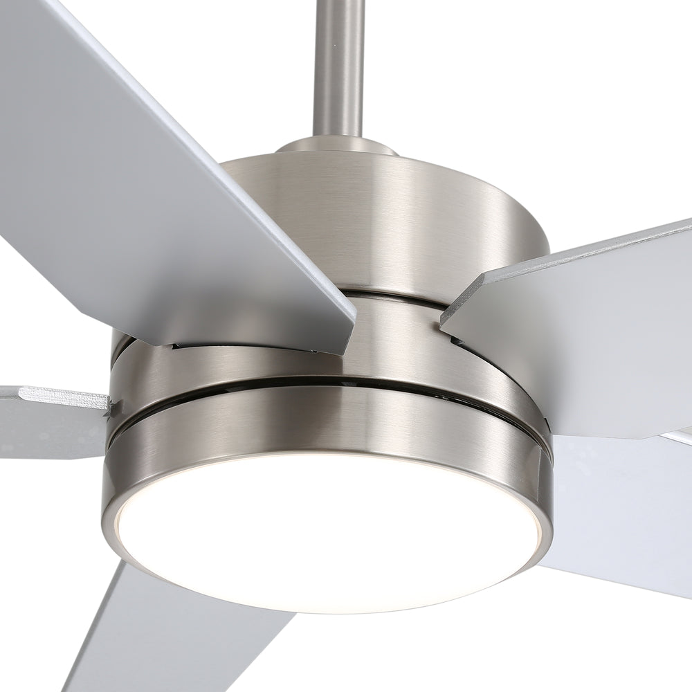 65-inch 5-Blade LED Ceiling Fan with Light and Remote，6" downrod and 20" downrod Included