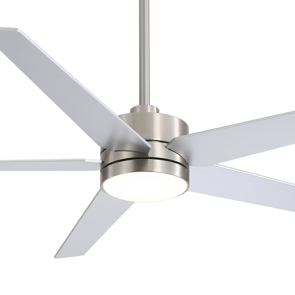 65-inch 5-Blade LED Ceiling Fan with Light and Remote，6" downrod and 20" downrod Included