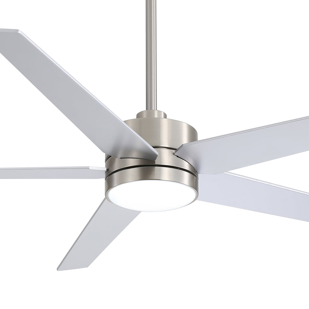 65-inch 5-Blade LED Ceiling Fan with Light and Remote，6" downrod and 20" downrod Included