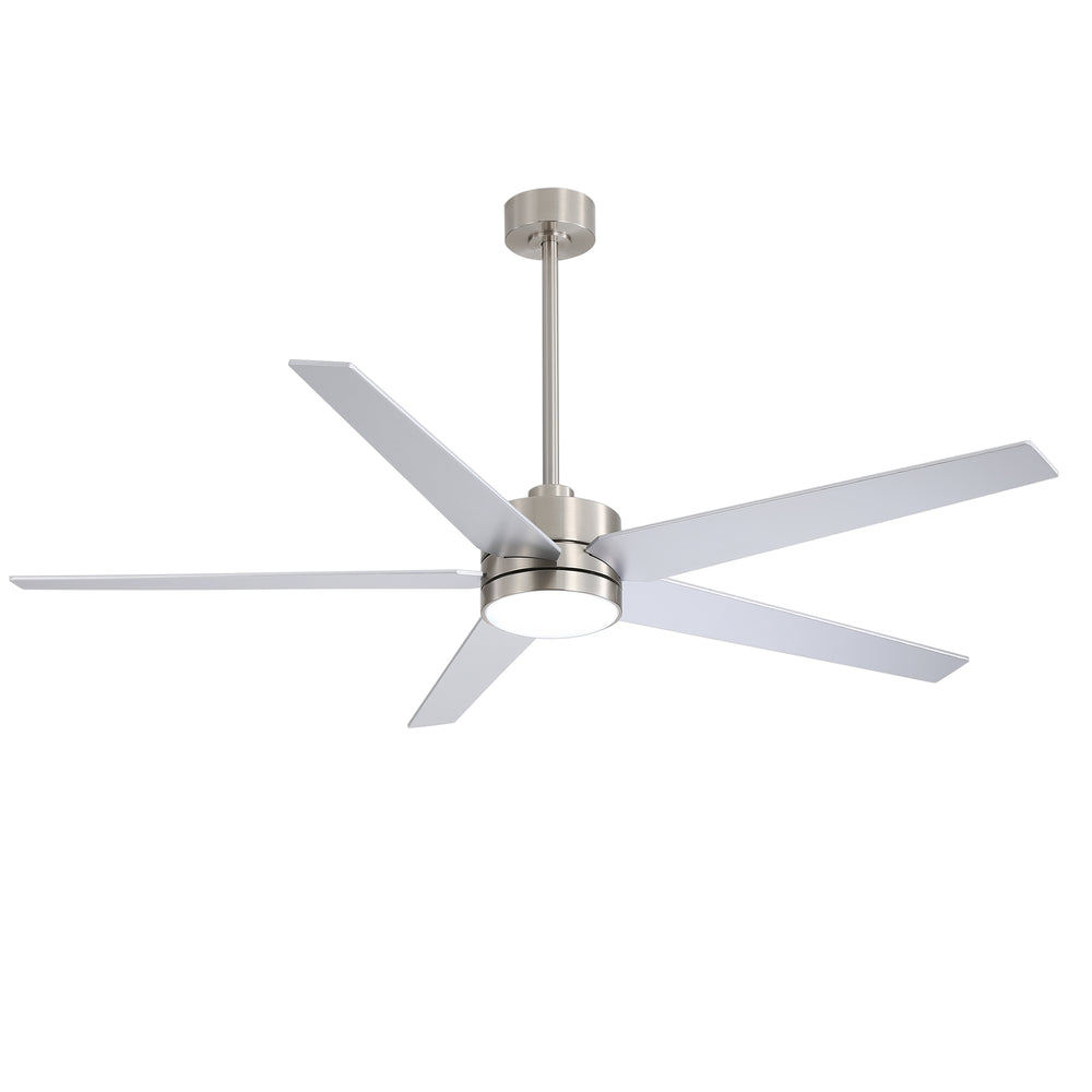 65-inch 5-Blade LED Ceiling Fan with Light and Remote，6" downrod and 20" downrod Included