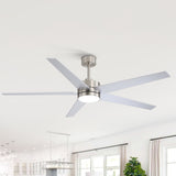65-inch 5-Blade LED Ceiling Fan with Light and Remote，6" downrod and 20" downrod Included
