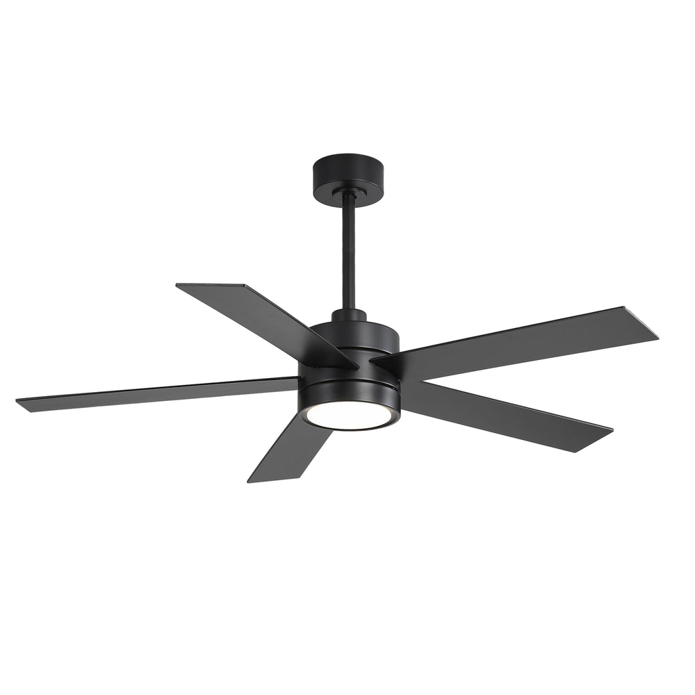 52-Inch 5-Blade LED Ceiling Fan with Light Remote,5" and 10" Downrod Included